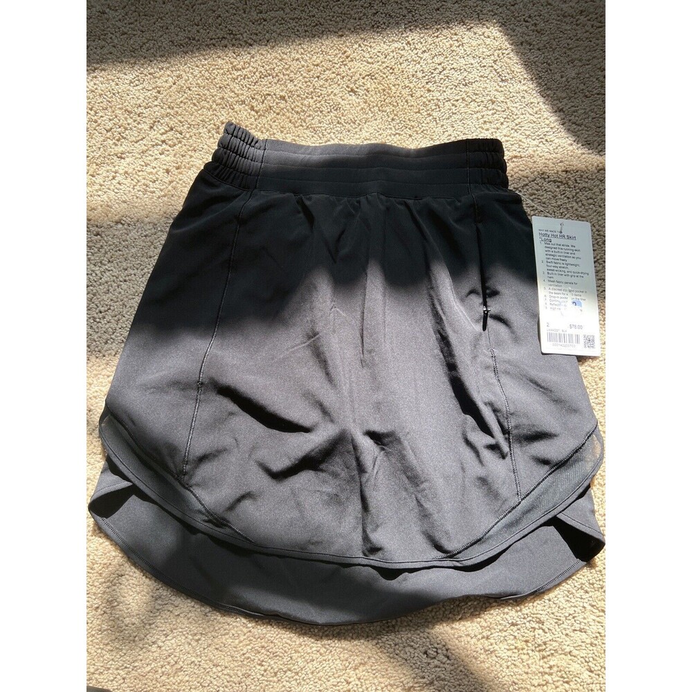 Lululemon Hotty Hot HR Skirt Lined Long Black Size2 NWT